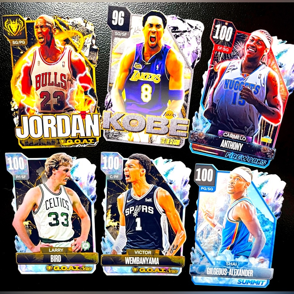 Lot NBA 2k24 Stickers Larry Bird, Wemby, Jordan, Kobe, Shai, Melo Decals NWT Y2K